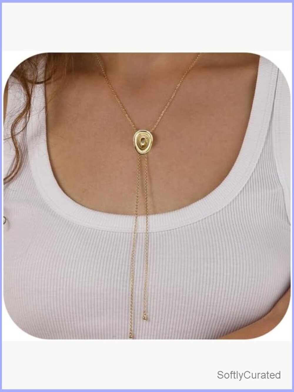 Western Cowgirl Hat Necklace Dainty Bolo Tie Adjustable Charm Pendant Y Necklace